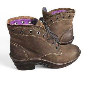 Bionica Women’s Rangley Brown Lace-Up Leather Ankle Boots Size 8M